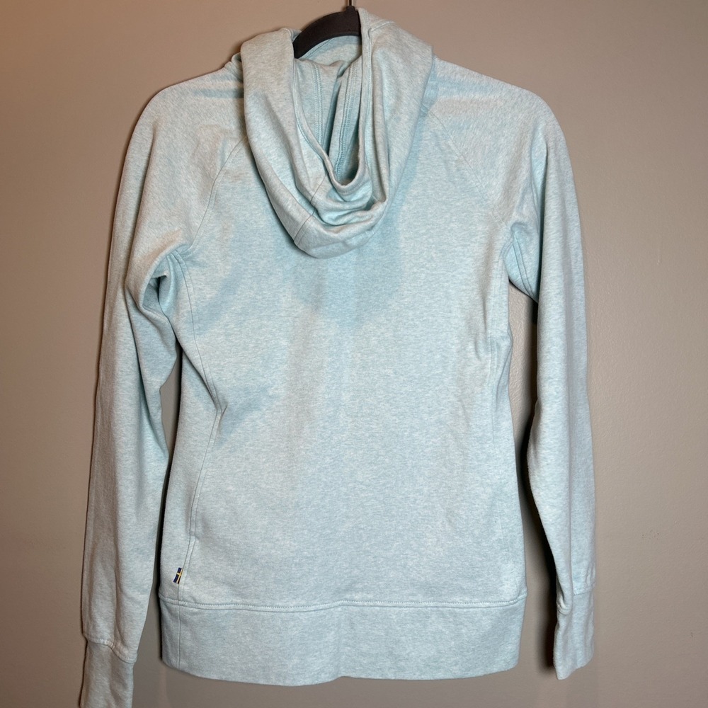 Fjallraven High Coast Hoodie Women's XS Aqua Color, outdoor hoodie, fitted - Picture 9 of 10